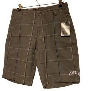 Atwater White Tigers Size 28 Gray Chino Shorts With Stripes *New*